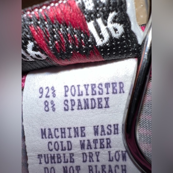 VTG USA made Pink Zebra Glitter Stretch sz L - Picture 5 of 5